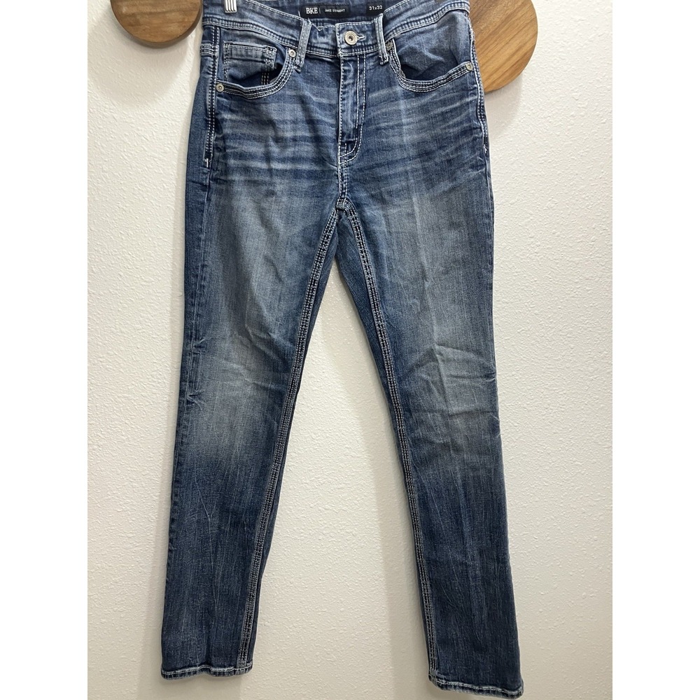 BKE Jake Jeans Mens 31x32 Blue Medium Wash Straight Fit Stretch Denim